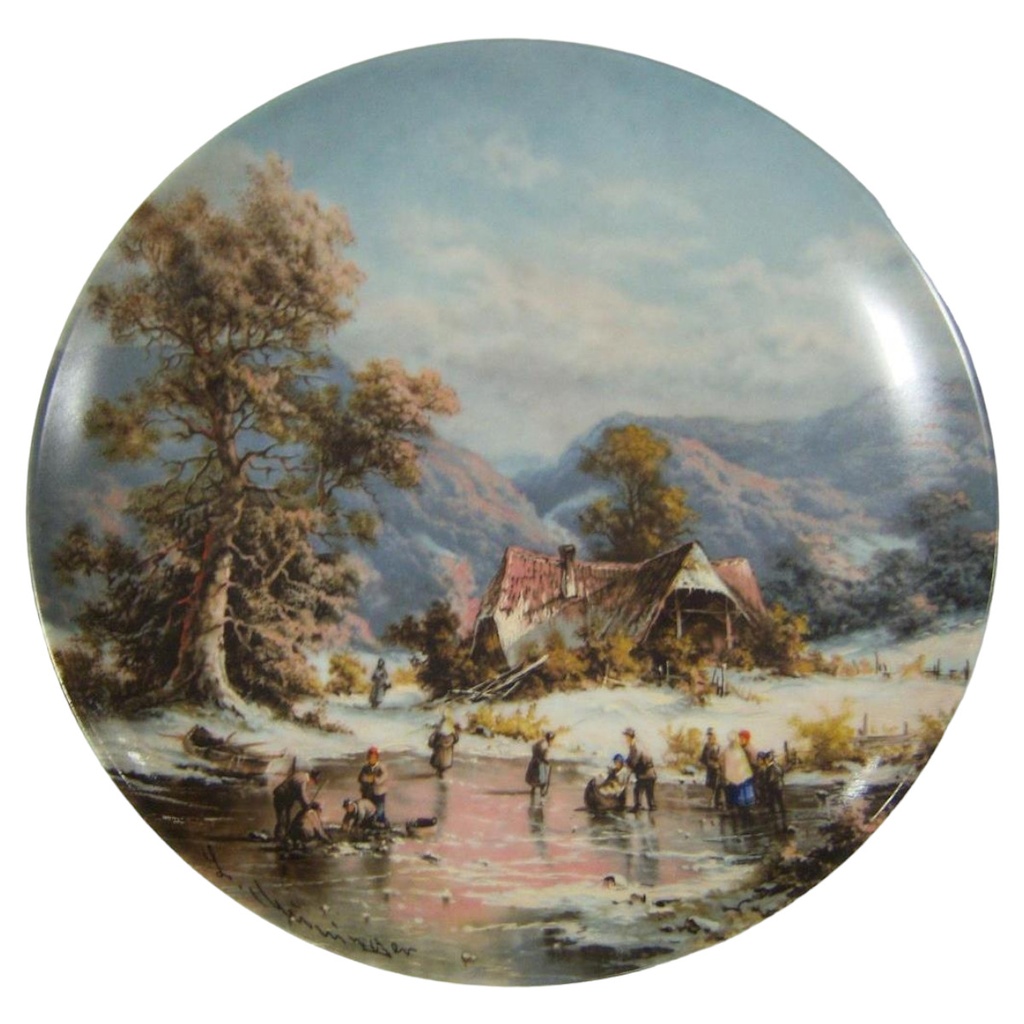 [16080500204] Fürstenberg Romantische Winterimpressionen 1987 Zweite Ausgabe Wandteller
