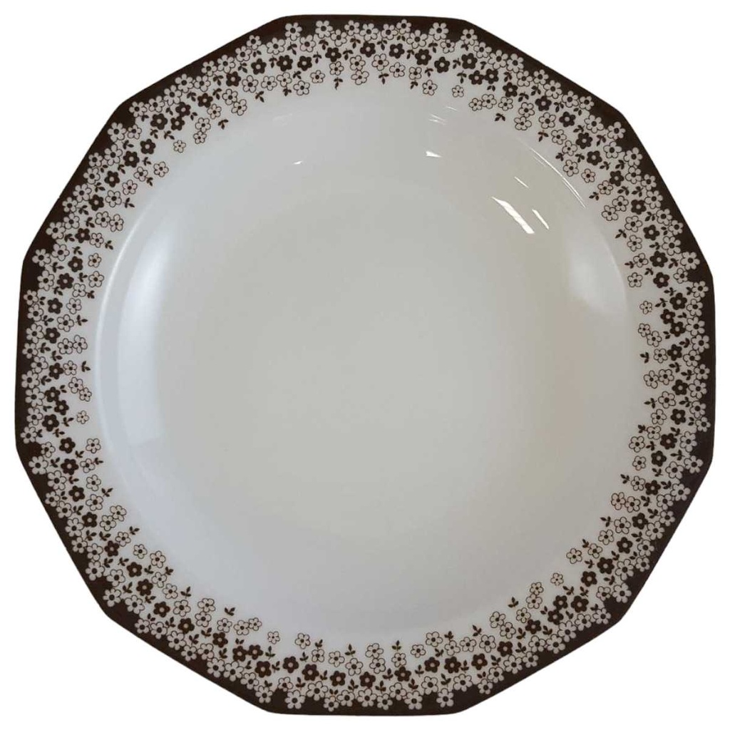 [16081300264] Suppenteller 22 cm Winterling Kirchenlamitz Florida braune Blümchen gebraucht - gut