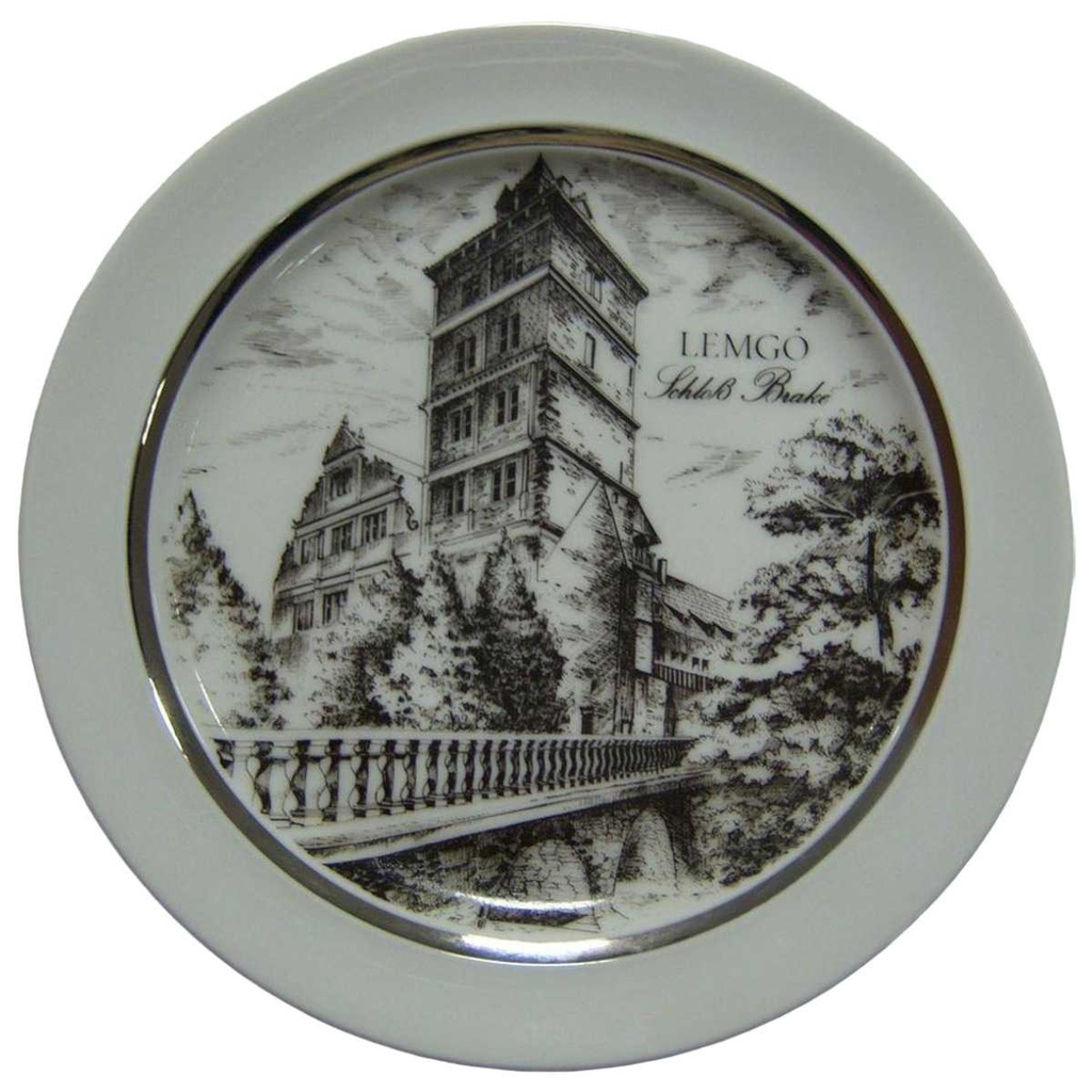 Wandteller Royal KPM Porzellan Bavaria Lemgo Schloß Brake D 19,5 cm