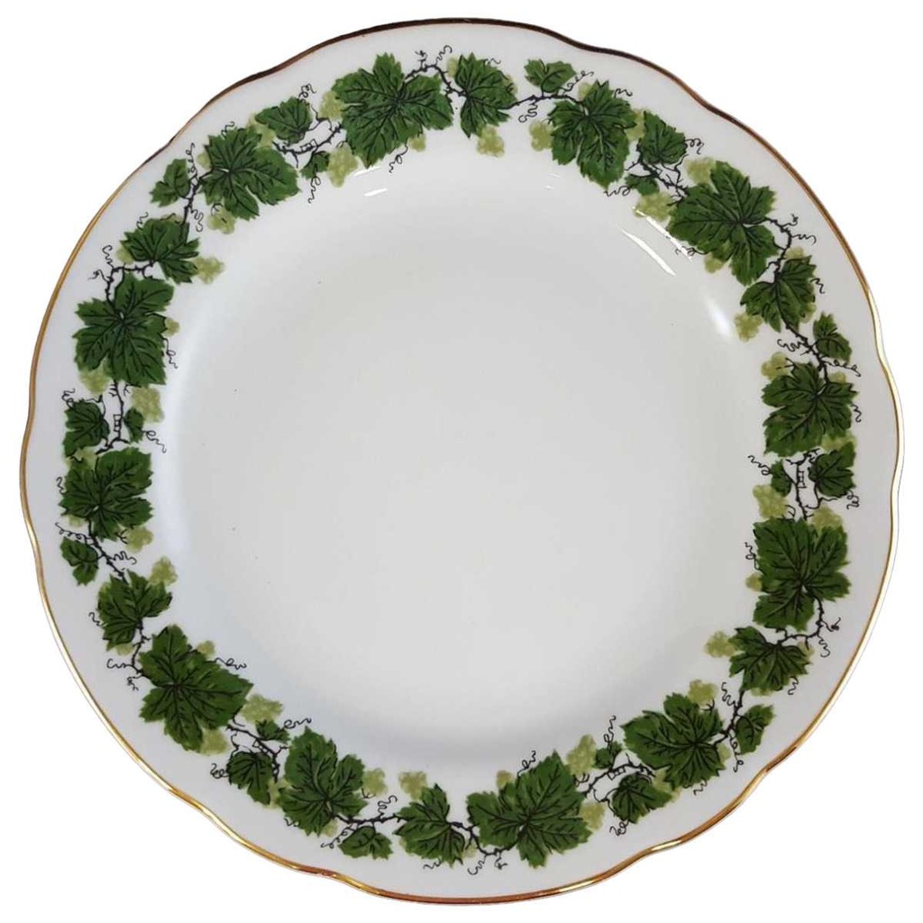 [16081900315] Kuchenteller Dessertteller Frühstücksteller 19 cm Burg Lindau Reiches Weinlaub Grün gebraucht - gut