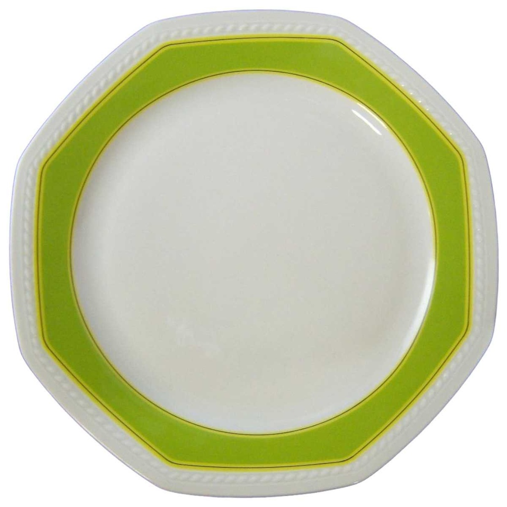 [16101394] Kuchenteller Dessertteller Frühstücksteller 19,5 cm Schirnding Bavaria Paris weiss grün gebraucht - sehr gut