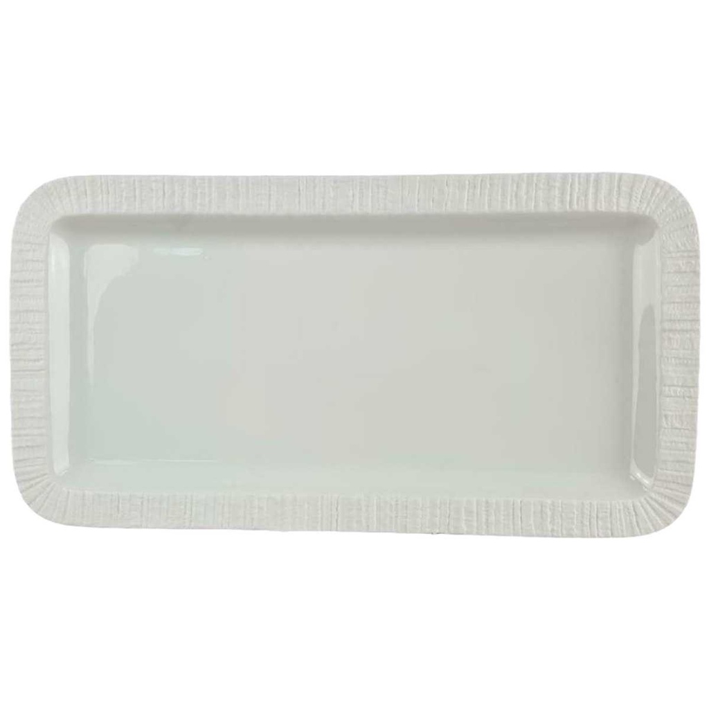 [161017117] Fleischplatte Steakplatte 33,8x17,6 cm Thomas Porzellan Arcta Weiß matt gebraucht - sehr gut
