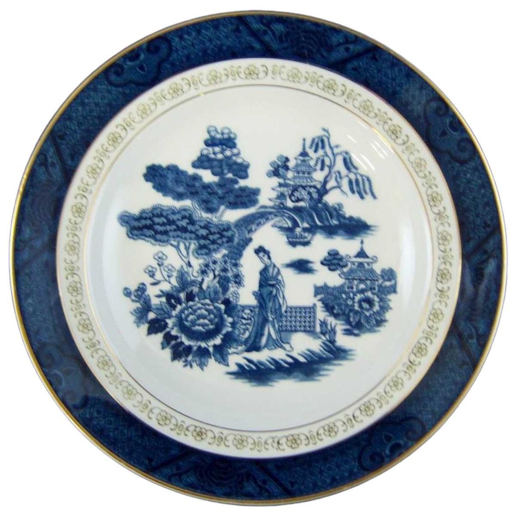 [161017129] Suppenteller 23 cm N.K.T. Japan Double Phoenix Blau gebraucht - sehr gut