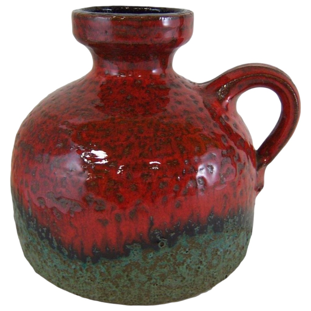 [161020137] Fat Lava Keramik dekorative Vase Krug Henkelvase Henkelkrug Vintage H 14,5 cm