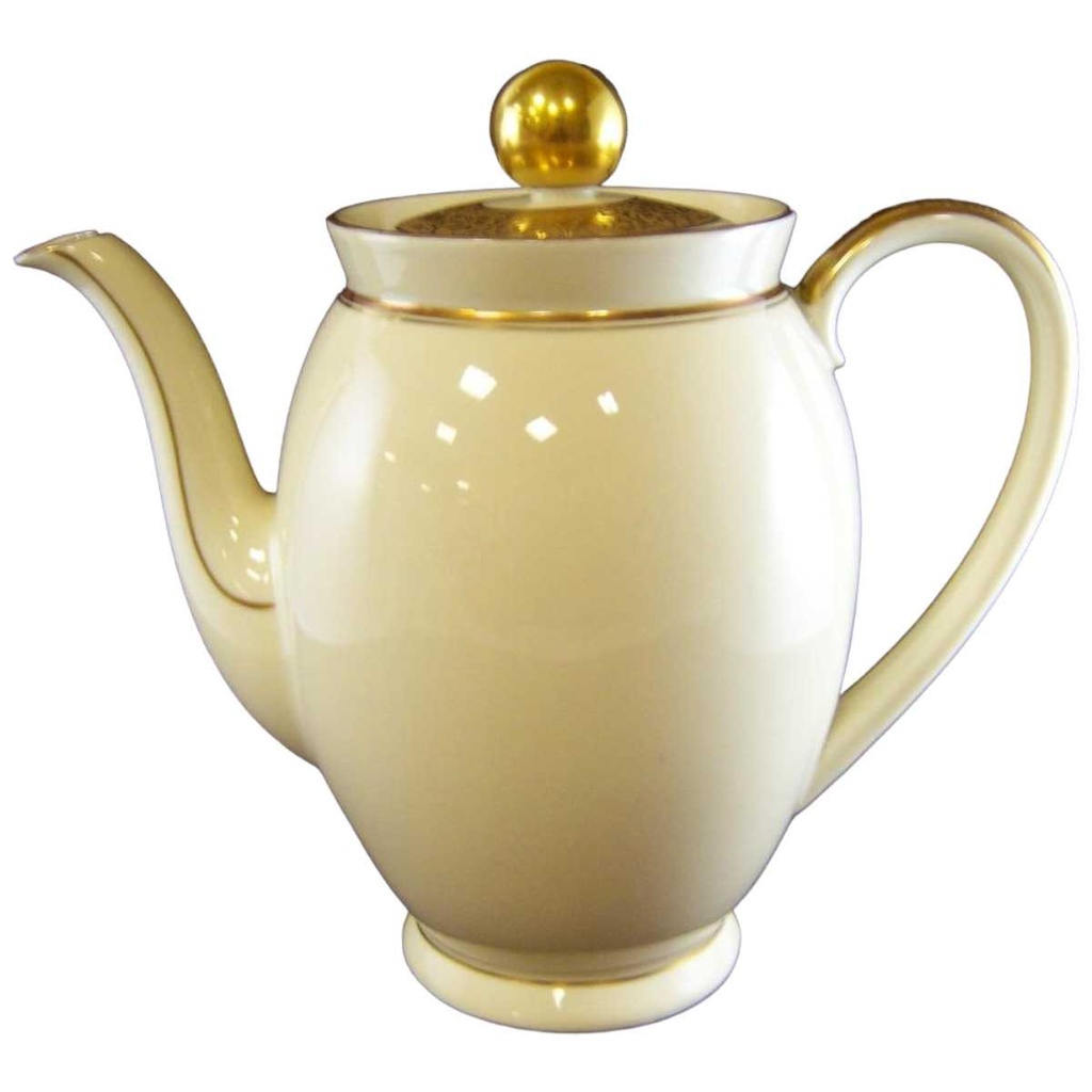 [161027182] Kaffeekanne Goldrand Seltmann Weiden 12308 Beige gebraucht - sehr gut
