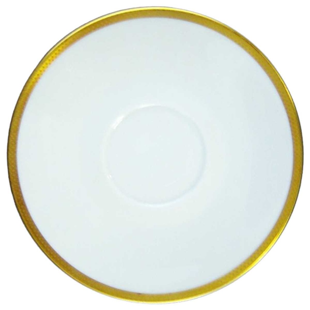 [161028204] Untertasse für Kaffee Goldrand 14,5 cm Rosenthal Form 2000 Ätzgoldrand mit Rauten 3702 gebraucht - sehr gut