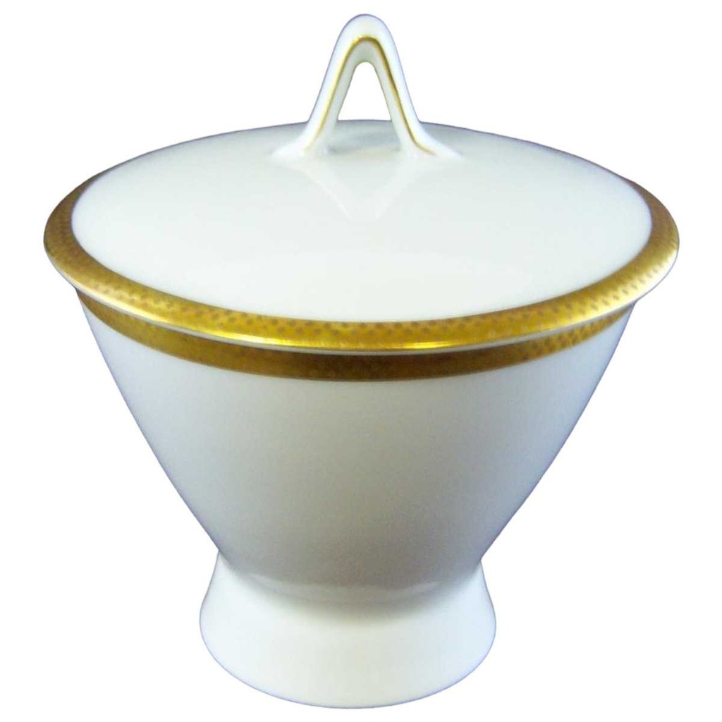 [161028207] Zuckerdose Goldrand Rosenthal Form 2000 Ätzgoldrand mit Rauten 3702 gebraucht - sehr gut
