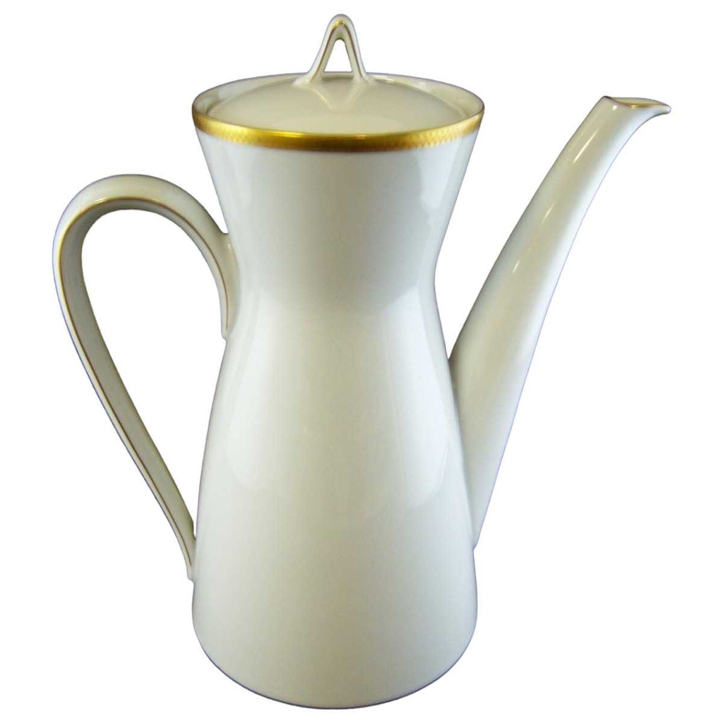 [161028209] Kaffeekanne Goldrand 1 L Rosenthal Form 2000 Ätzgoldrand mit Rauten 3702 gebraucht - sehr gut