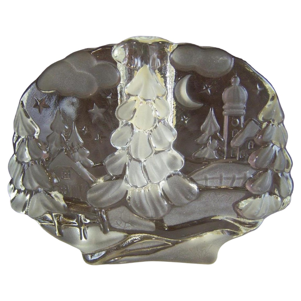 Original Walther Glas Zweigvase mit Weihnachtsmotiv