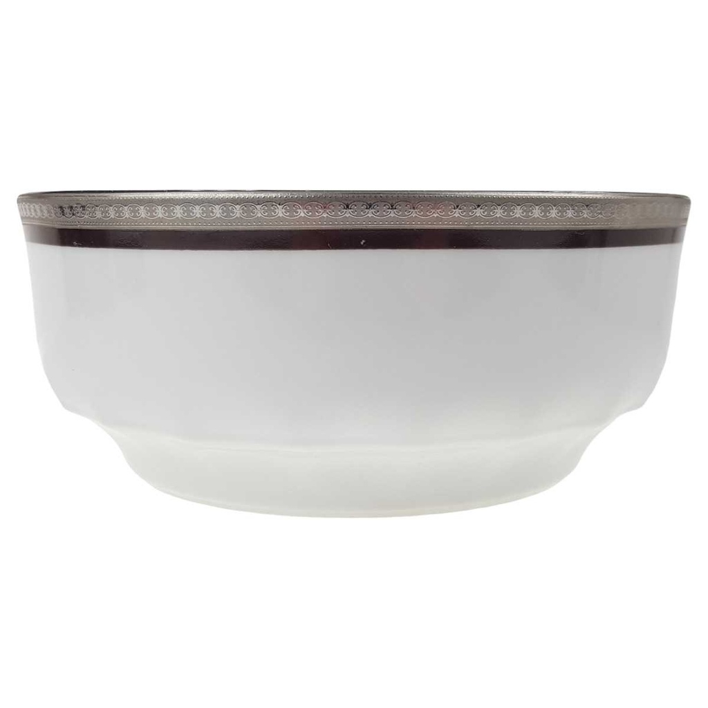 [1780520] Schüssel mittelgroß 17,5 cm Eschenbach Braun Platinrand gebraucht - gut