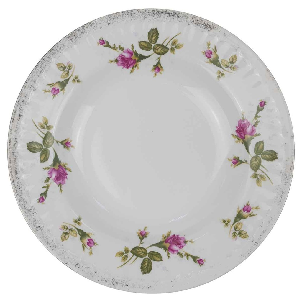 [1780535] Suppenteller 22,5 cm Chodziez Moosrose Goldrand gebraucht - akzeptabel