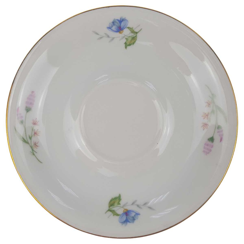 [1780542] Untertasse für Tee 14,5 cm Schaller Bunte Blumen Goldrand gebraucht - gut
