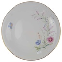 Kuchenteller 19 cm Schaller Bunte Blumen Goldrand gebraucht - gut