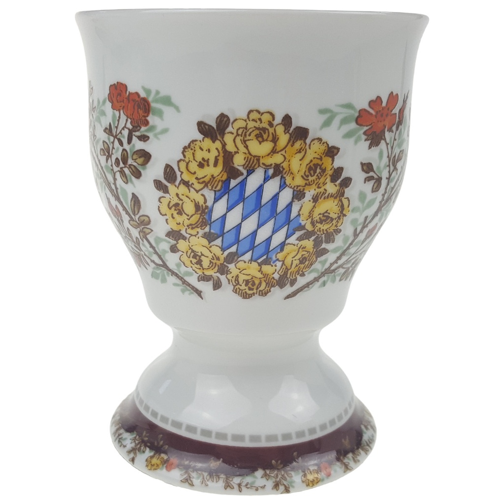 [1780557] Kaffeetasse Becher Pharisäertasse Kaffeebecher Kakaobecher auf Fuß Kurt Hammer Blumendekor Bunt Bayern gebraucht - sehr gut