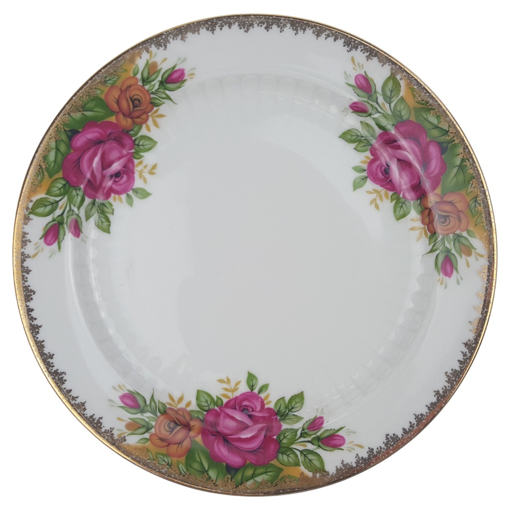 [1780581K] Kuchenteller 19,5 cm Winterling Marktleuthen Blumendekor Goldrand gebraucht - gut