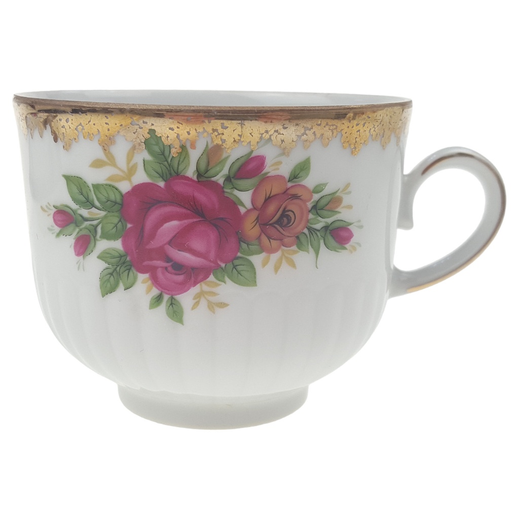 [1780581T] Kaffeetasse Winterling Marktleuthen Blumendekor Goldrand gebraucht - gut