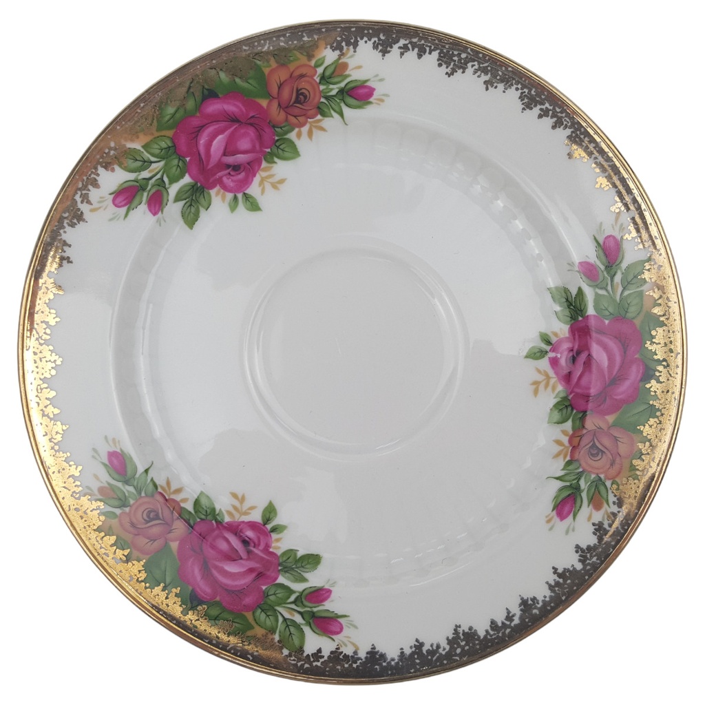 [1780581U] Untertasse für Kaffee 14 cm Winterling Marktleuthen Blumendekor Goldrand gebraucht - gut