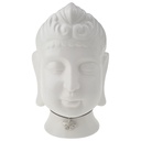 Blumenübertopf Buddha-Kopf Gilde Dreamlight weiß H 24,5 cm