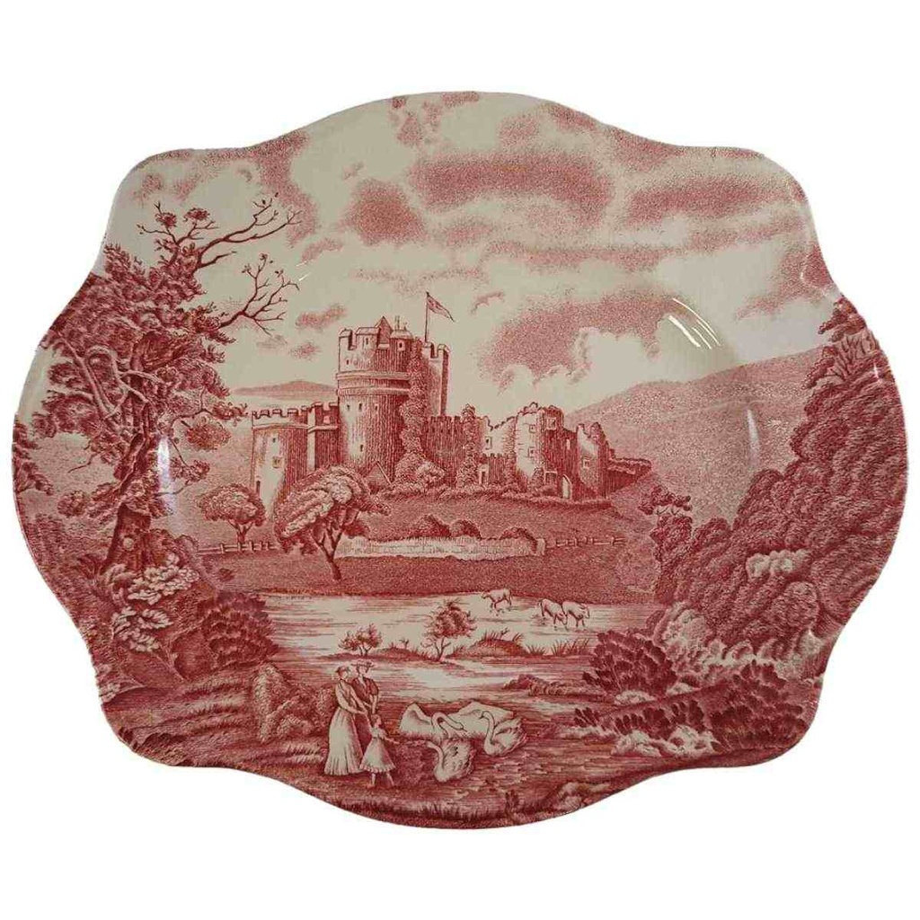 [1780684] Servierplatte Fleischplatte 28x23,5 cm Johnson Bros Castle Story Rot gebraucht - gut