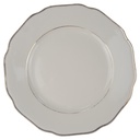 Kuchenteller 18,5 cm Schaller Goldrand elfenbein Wellenrand Beige gebraucht - akzeptabel