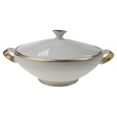 Suppenterrine 2 L Schaller Goldrand elfenbein Beige
