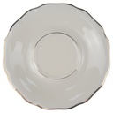 Untertasse für Tee 14,5 cm Schaller Goldrand elfenbein Beige gebraucht - gut