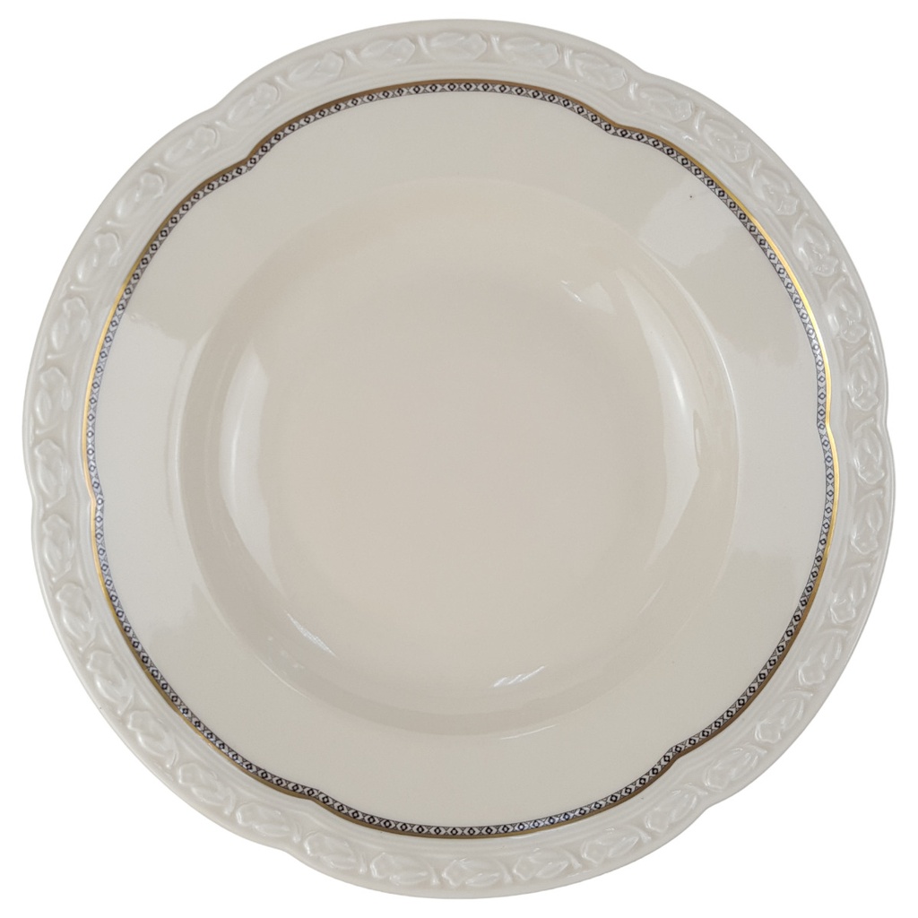 [1780758] Suppenteller 24,7 cm Edelstein Frauenlob Elfenbein Goldrand 6965 gebraucht - gut
