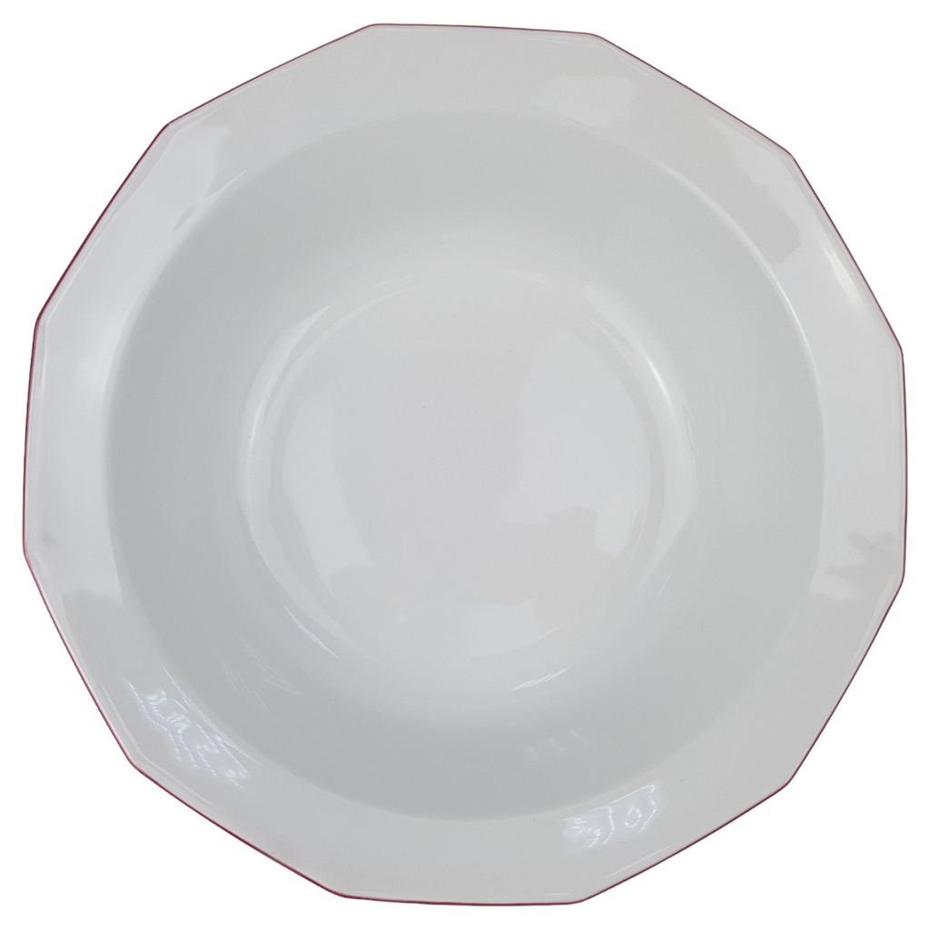 Schüssel 22 cm Marienbad Ingres Weiss roter Rand gebraucht - sehr gut