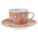 Mokkatasse mit Untertasse 2tlg Liberty Blue Orange