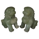 Figur Skulptur 2er Set Jade Wächter Löwen Statuen Buchstützen schwer