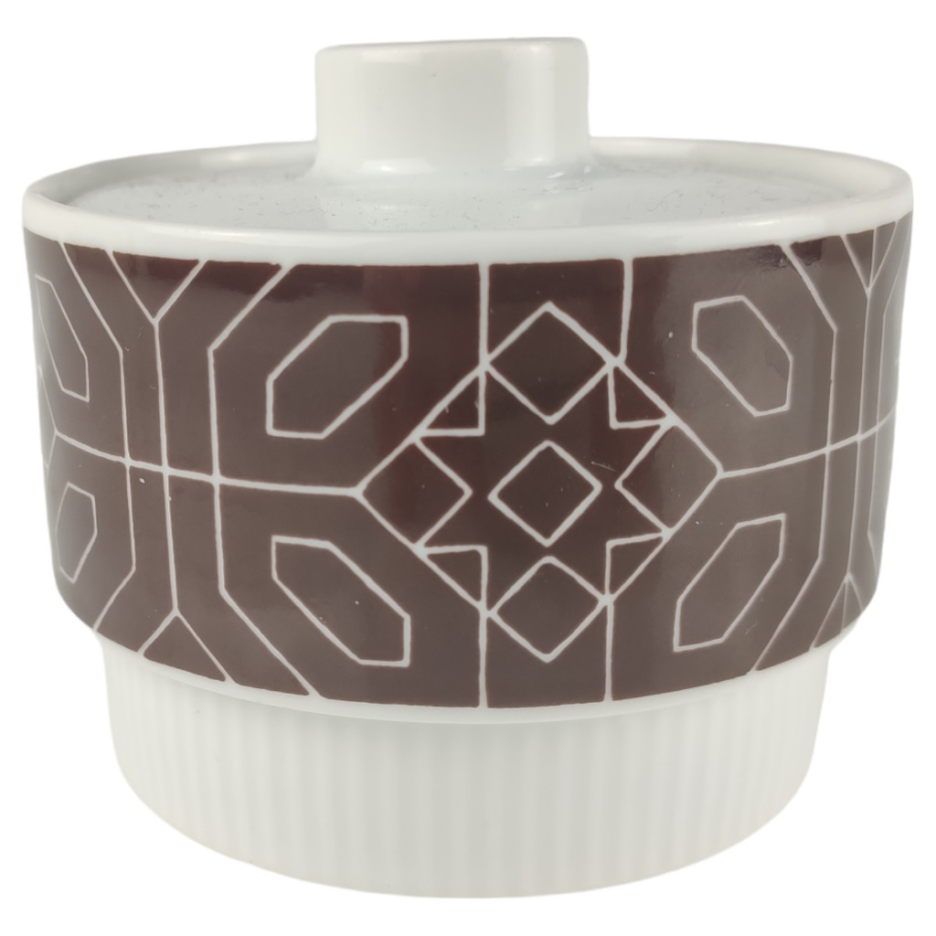[1805941] Zuckerdose Melitta Alte Formen weiß braun Vintage gebraucht - sehr gut