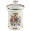 Deckeldose D 8 cm H 12,2 Reutter Porzellan Bear Henry & Friends Teddys Spielstunde gebraucht-sehr gut