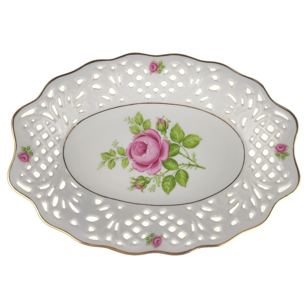 Durchbruchschale H 4,5 cm 27x19 Schumann/Arzberg Blumendekor Porzellan gebraucht-sehr gut