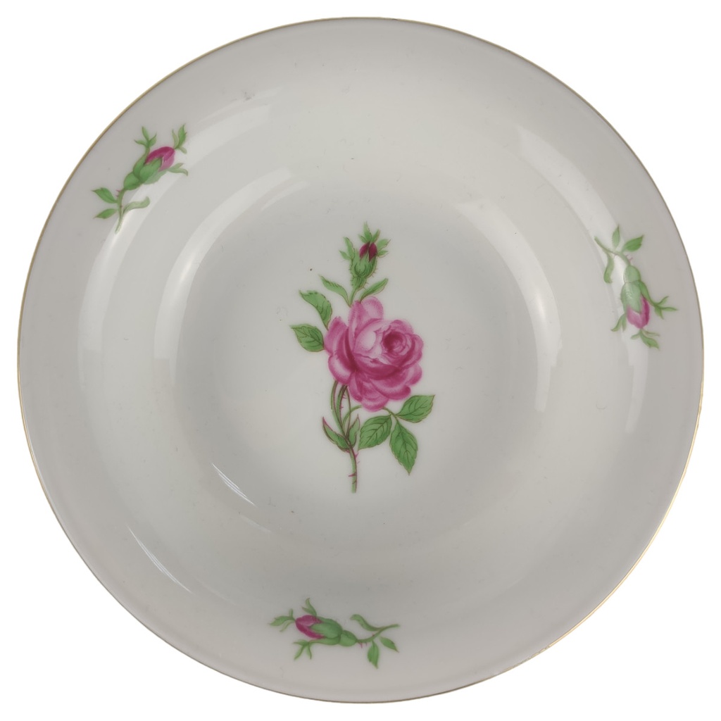 [1805950] Schale klein D 14 cm H 3,3 Alt Fürstenberg Rote Rose 02171 Porzellan gebraucht-sehr gut