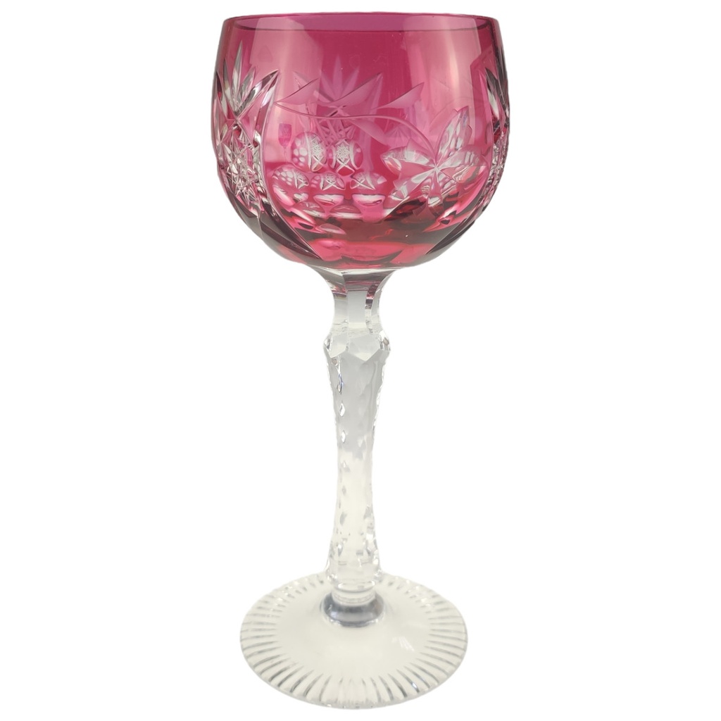 [1805974] Weinglas Weinrömer Römerglas Überfangglas Schleuderstern Rosa Goldrubin gebraucht - sehr gut