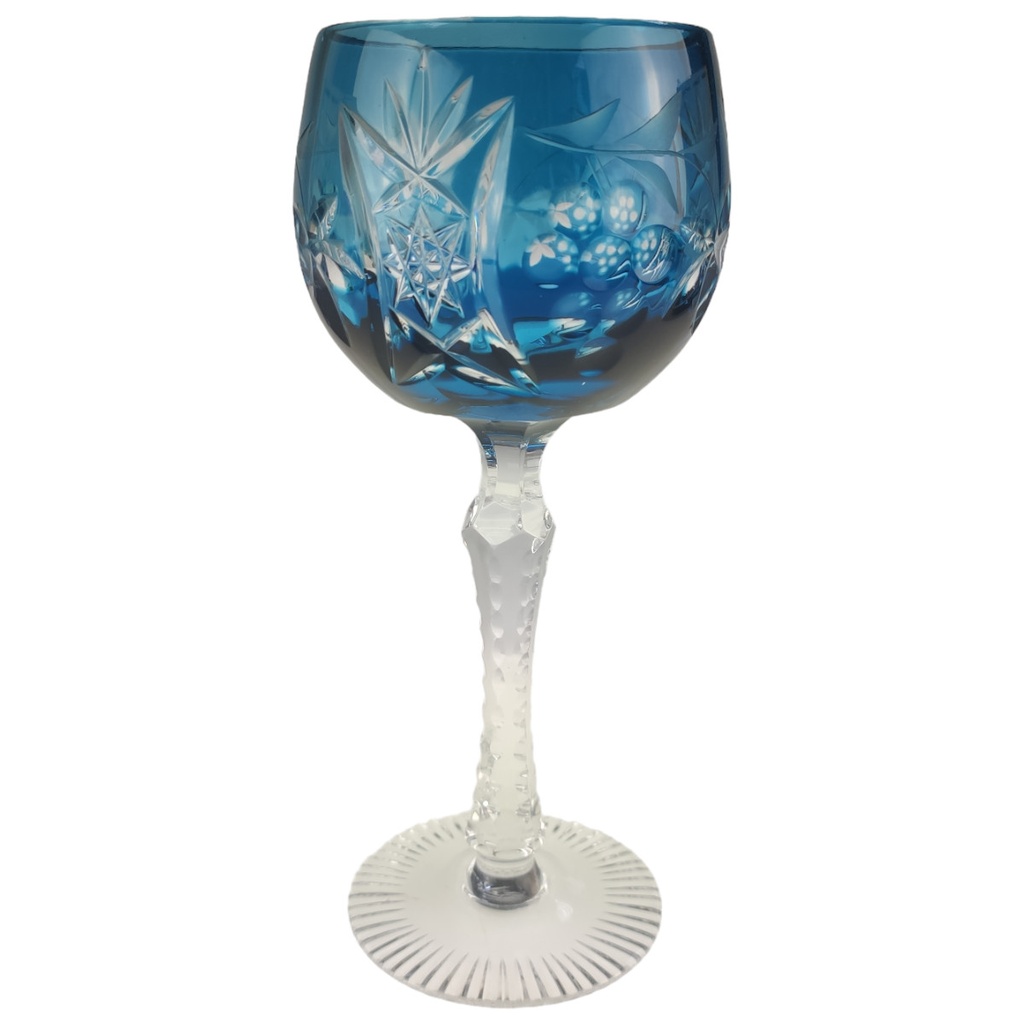 [1805975] Weinglas Weinrömer Überfangglas Schleuderstern Blau Petrolblau gebraucht - sehr gut