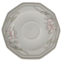 Untertasse für Kaffee D 15 cm 14,8 Arabella Atelier Blumendekor Rosa-Grau Porzellan gebraucht-sehr gut