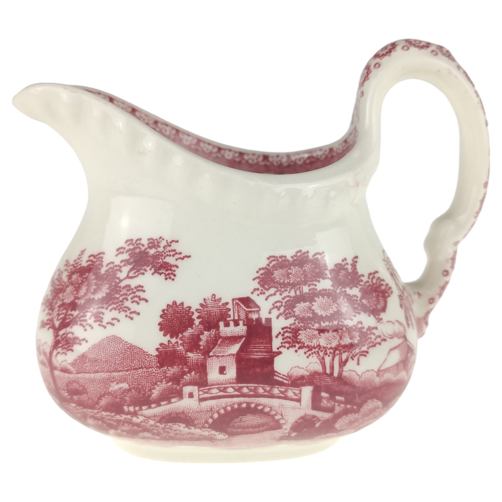 [1806008] Milchkännchen klein H 7,6 L 10   B 6 Spode Copeland Pink Tower Rot Keramik gebraucht-sehr gut