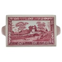Tablett mit Griffen H 2,2 L 34 B 18,3 Spode Copeland Pink Tower Rot Keramik gebraucht-sehr gut L