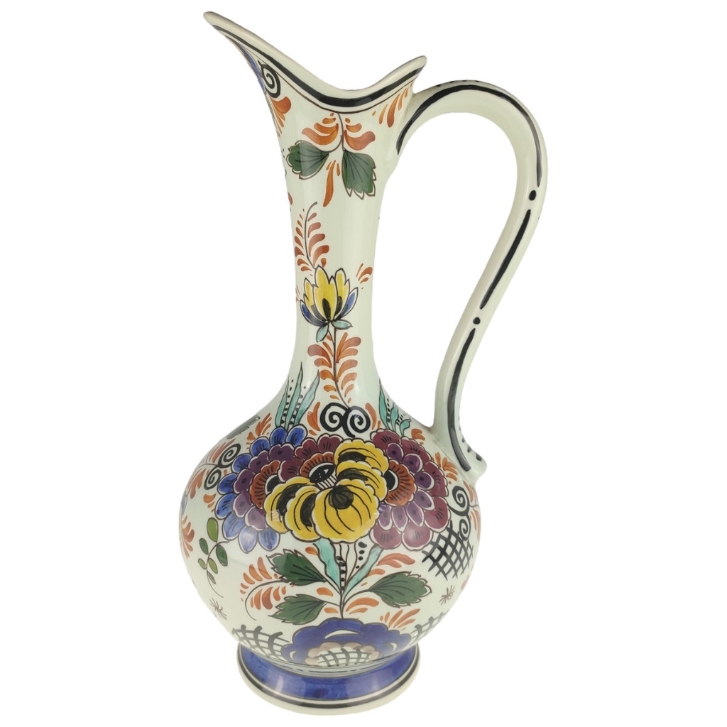 [1806030] Henkelvase Delfts Einzelteile Blumendekor Mehrfarbig