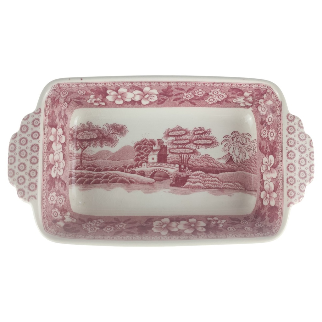 [1806063] Schale L 17,5 B 10 Spode Copeland Pink Tower Rot Keramik gebraucht-akzeptabel