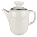Kaffeekanne 1,3 L H 19,5 L 21,5 B 11,5 Hutschenreuther Relief Platinrand Porzellan gebraucht-sehr gut
