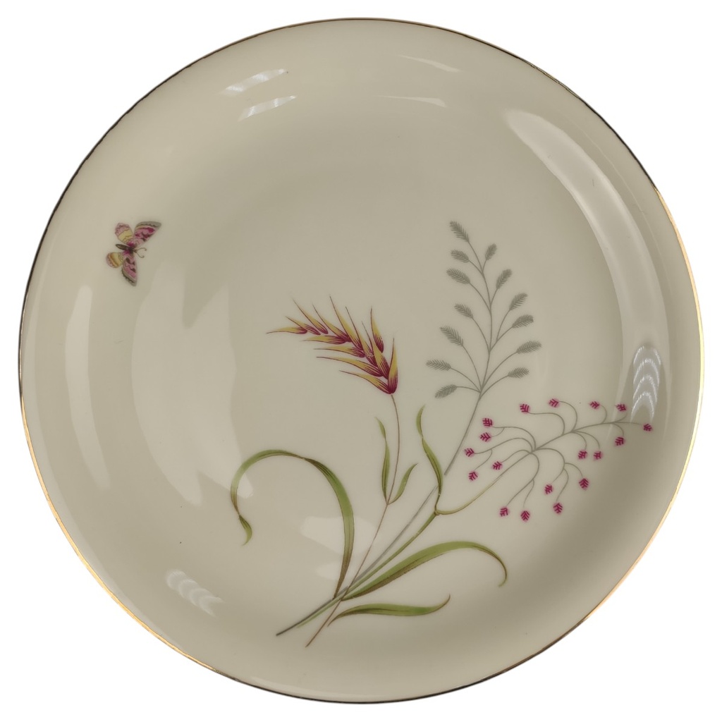 [1806262] Kuchenteller Dessertteller Frühstücksteller Goldrand 19 cm Rosenthal Selb Floral Schmetterling gebraucht - sehr gut