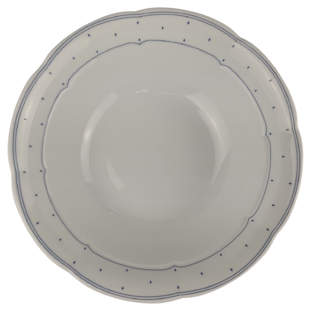 [1806294] Schüssel 22 cm Marienbad Ingres Weiss Blaue Rauten gebraucht - gut