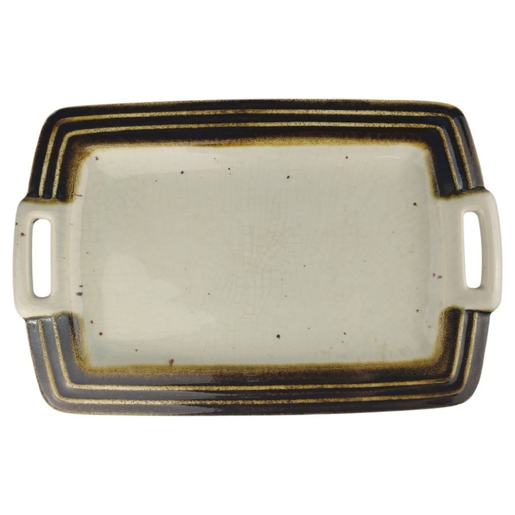 [1806335] Servierplatte 32,5x21,5 cm Gallo Normandie Braun gebraucht - akzeptabel