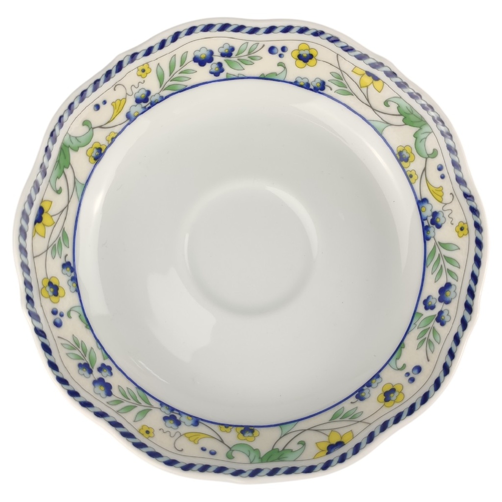 [1806360] Untertasse für Kaffee 13,8 cm TCM Tchibo Blaue Blütenranke gebraucht - sehr gut