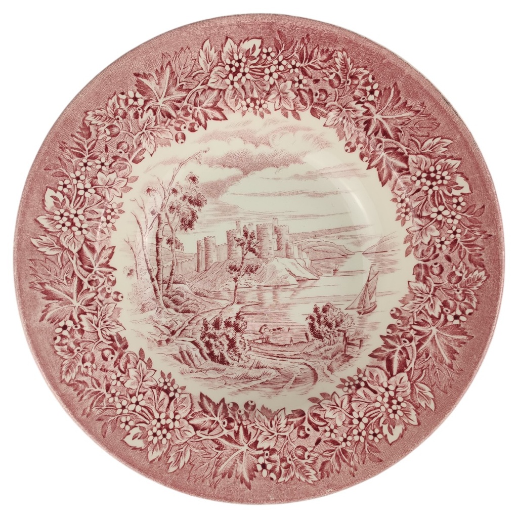 Suppenteller 22 cm English Ironstone Tableware (EIT) Windsor Castle Rot gebraucht - sehr gut