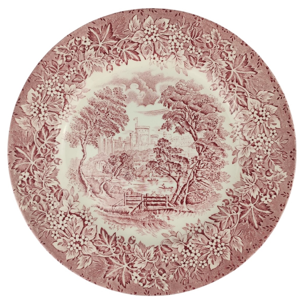 [1806368] Speiseteller 24,4 cm English Ironstone Tableware (EIT) Windsor Castle Rot gebraucht - sehr gut