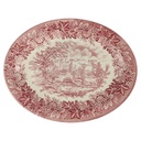 Speiseplatte 28,7x22,5 cm English Ironstone Tableware (EIT) Castles Rot gebraucht - gut