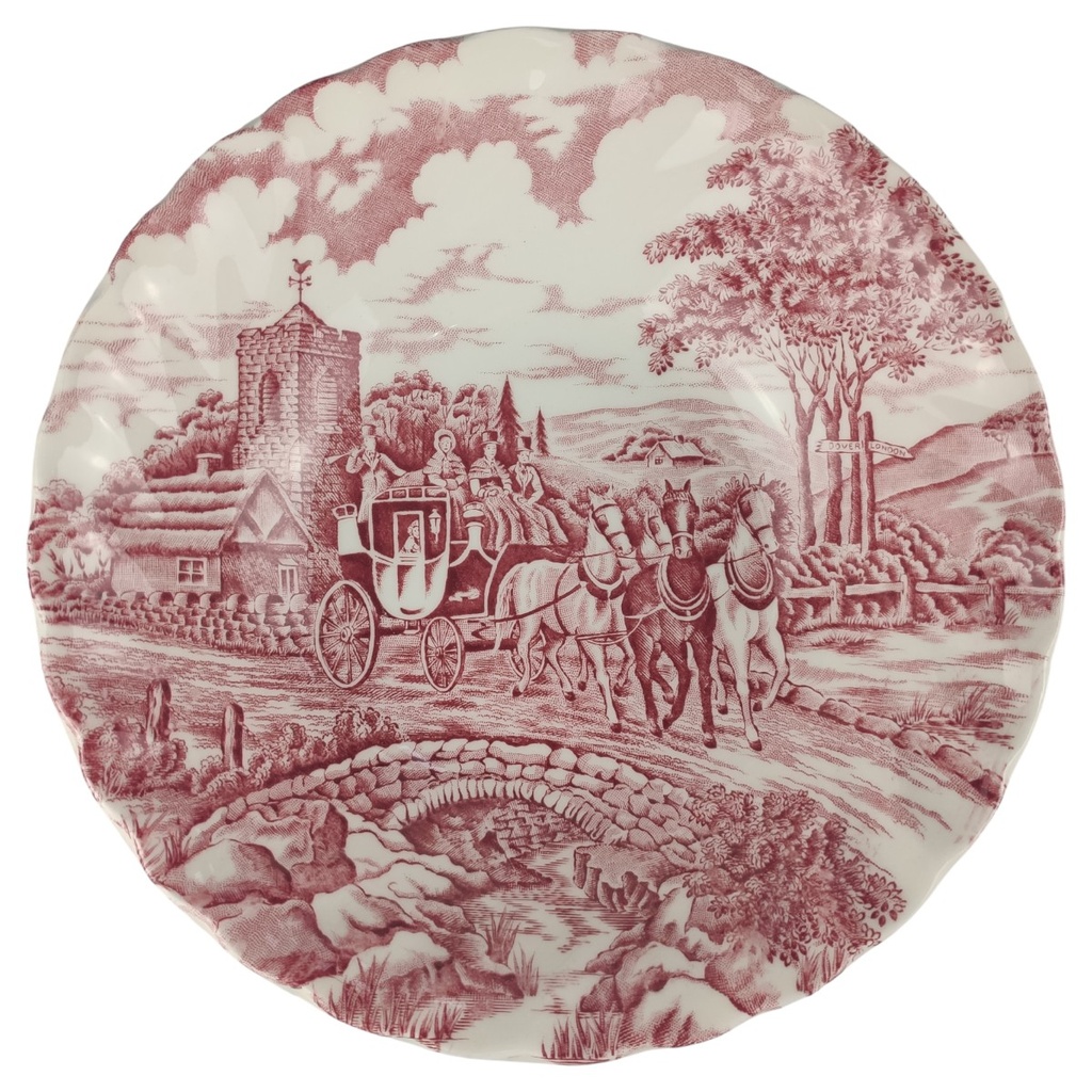 [1806414] Dessertschale 16 cm Myott Royal Mail Rot gebraucht - sehr gut